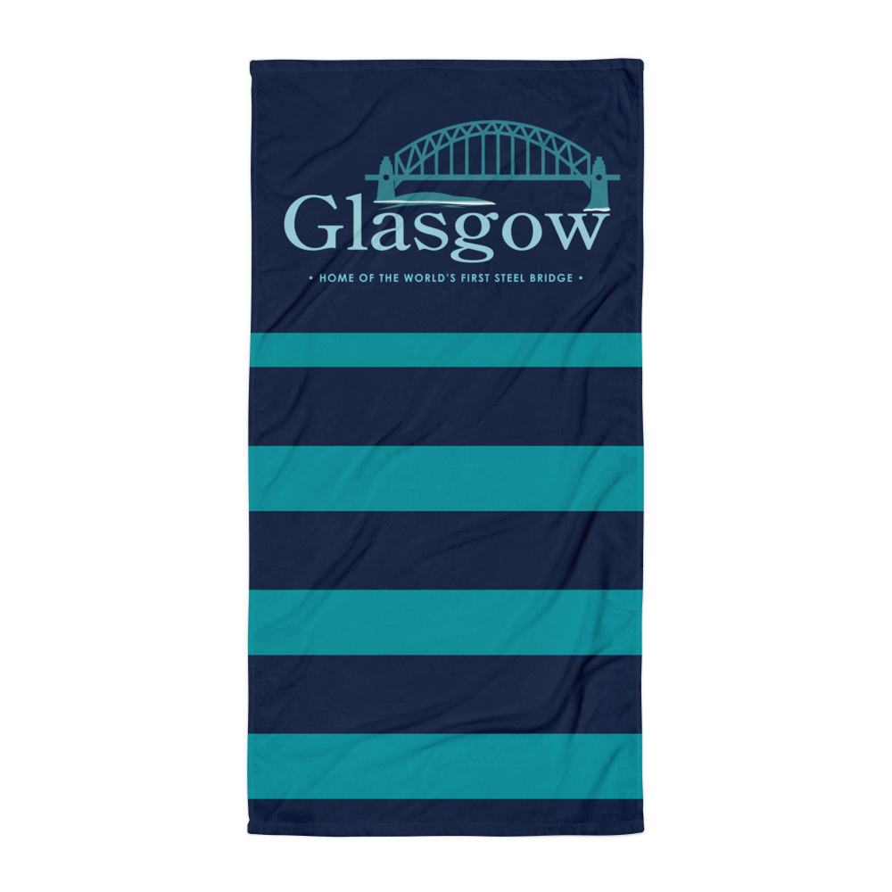 Glasgow Missouri Beach Towel River Blues Vertical Karbelle