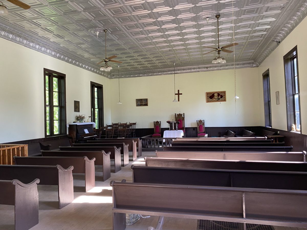 Inside the sanctuary of Campbell Chapel A.M.E. Church