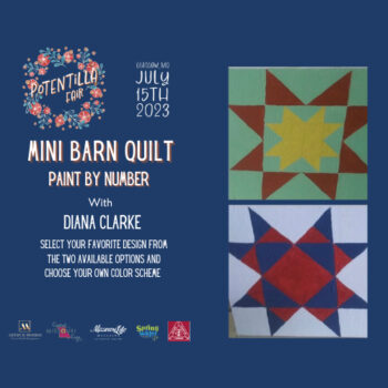 Potentilla Fair - Mini barn Quilt Paint by numbers pop up shop